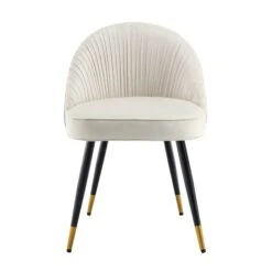 Miyae Set of 2 Champagne Velvet Dining Chairs β Handcrafted Pleated Backrest with Gold Tipped Legs 16 Miyae Set of 2 Champagne Velvet Dining Chairs β Handcrafted Pleated Backrest with Gold Tipped Legs -Daals Store DCH 2144 CHAMP VEL 2P WB3