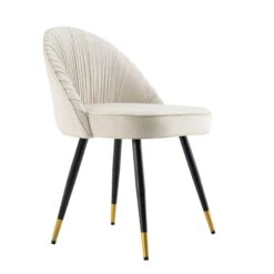 Miyae Set of 2 Champagne Velvet Dining Chairs β Handcrafted Pleated Backrest with Gold Tipped Legs 18 Miyae Set of 2 Champagne Velvet Dining Chairs β Handcrafted Pleated Backrest with Gold Tipped Legs -Daals Store DCH 2144 CHAMP VEL 2P WB5