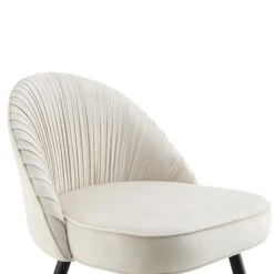 Miyae Set of 2 Champagne Velvet Dining Chairs β Handcrafted Pleated Backrest with Gold Tipped Legs 20 Miyae Set of 2 Champagne Velvet Dining Chairs β Handcrafted Pleated Backrest with Gold Tipped Legs -Daals Store DCH 2144 CHAMP VEL 2P detail1