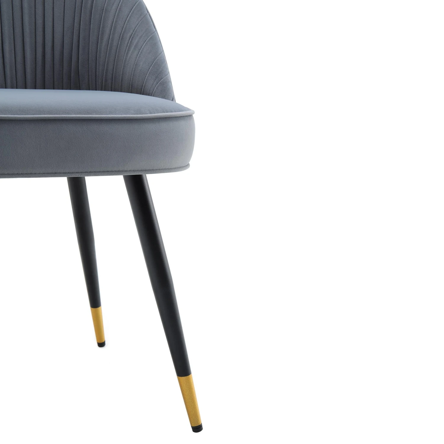 Miyae Light Grey Velvet Pleated Dining Chairs (Set of 2) β Modern Upholstered Seating with Gold Tipped Legs 11 Miyae Light Grey Velvet Pleated Dining Chairs (Set of 2) β Modern Upholstered Seating with Gold Tipped Legs - Image 11