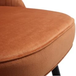 Miyae Set Of 2 Pleated Burnt Orange Velvet Upholstered Dining Chairs 23 Miyae Set Of 2 Pleated Burnt Orange Velvet Upholstered Dining Chairs -Daals Store DCH 2144 ORANGE VEL 2P detail4
