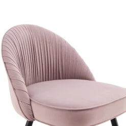 Miyae Set Of 2 Pleated Pale Pink Velvet Upholstered Dining Chairs 20 Miyae Set Of 2 Pleated Pale Pink Velvet Upholstered Dining Chairs -Daals Store DCH 2144 PINK VEL 2P detail1