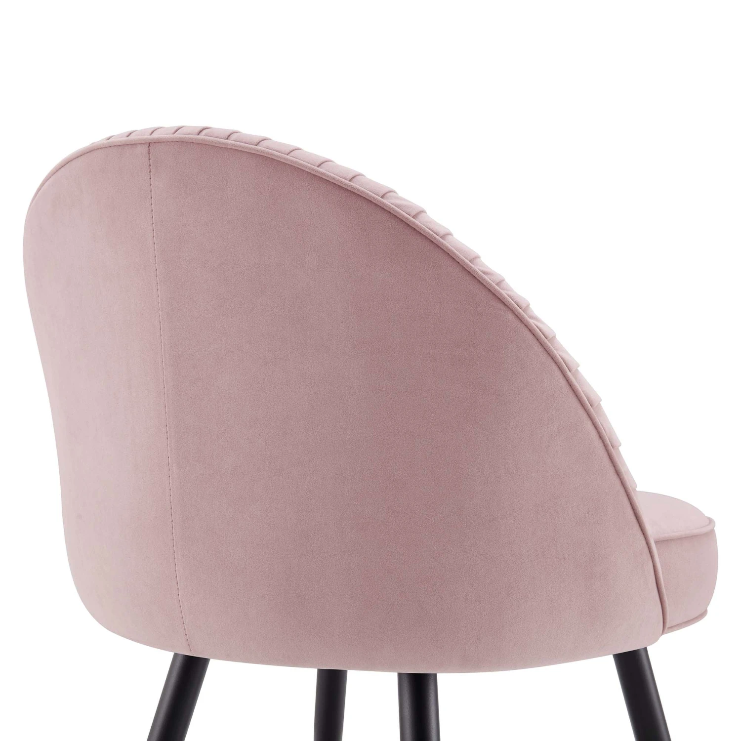 Miyae Set Of 2 Pleated Pale Pink Velvet Upholstered Dining Chairs 10 Miyae Set Of 2 Pleated Pale Pink Velvet Upholstered Dining Chairs - Image 10