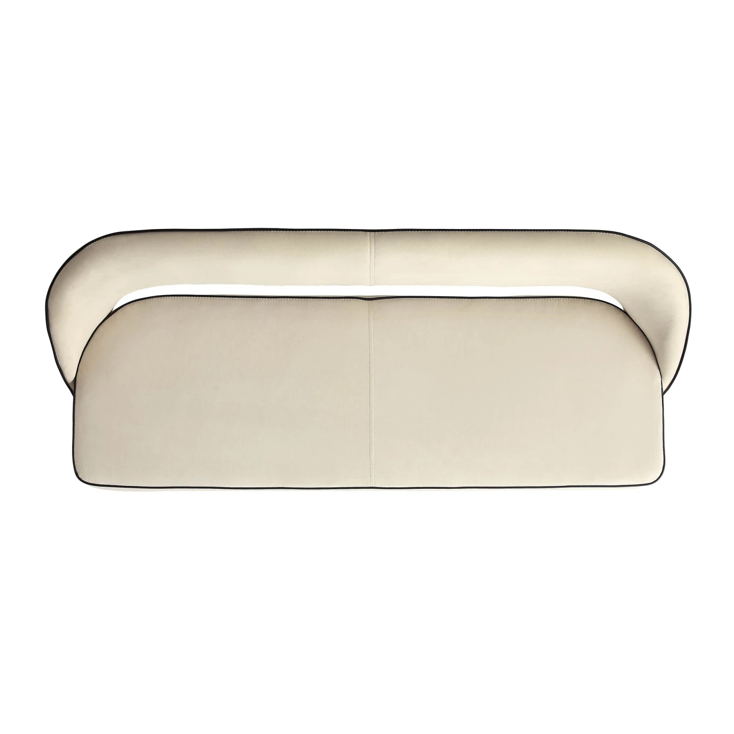 Oakley Champagne Velvet Upholstered 3 Seater Dining Bench With Contrast Piping 8 Oakley Champagne Velvet Upholstered 3 Seater Dining Bench With Contrast Piping - Image 8