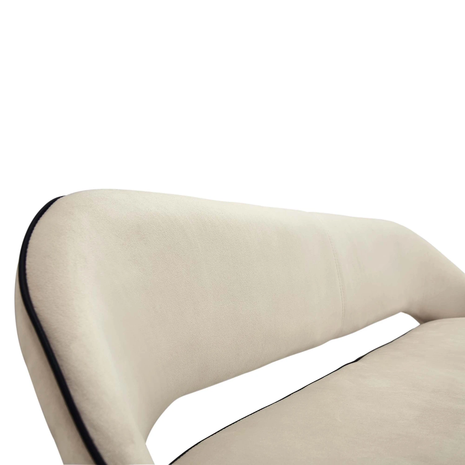 Oakley Champagne Velvet Upholstered 3 Seater Dining Bench With Contrast Piping 10 Oakley Champagne Velvet Upholstered 3 Seater Dining Bench With Contrast Piping - Image 10