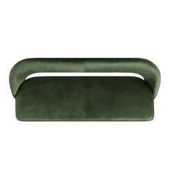 Oakley Dark Green Velvet Upholstered 3 Seater Dining Bench With Contrast Piping 17 Oakley Dark Green Velvet Upholstered 3 Seater Dining Bench With Contrast Piping -Daals Store DCH 2147 DARKGREEN VEL WB3