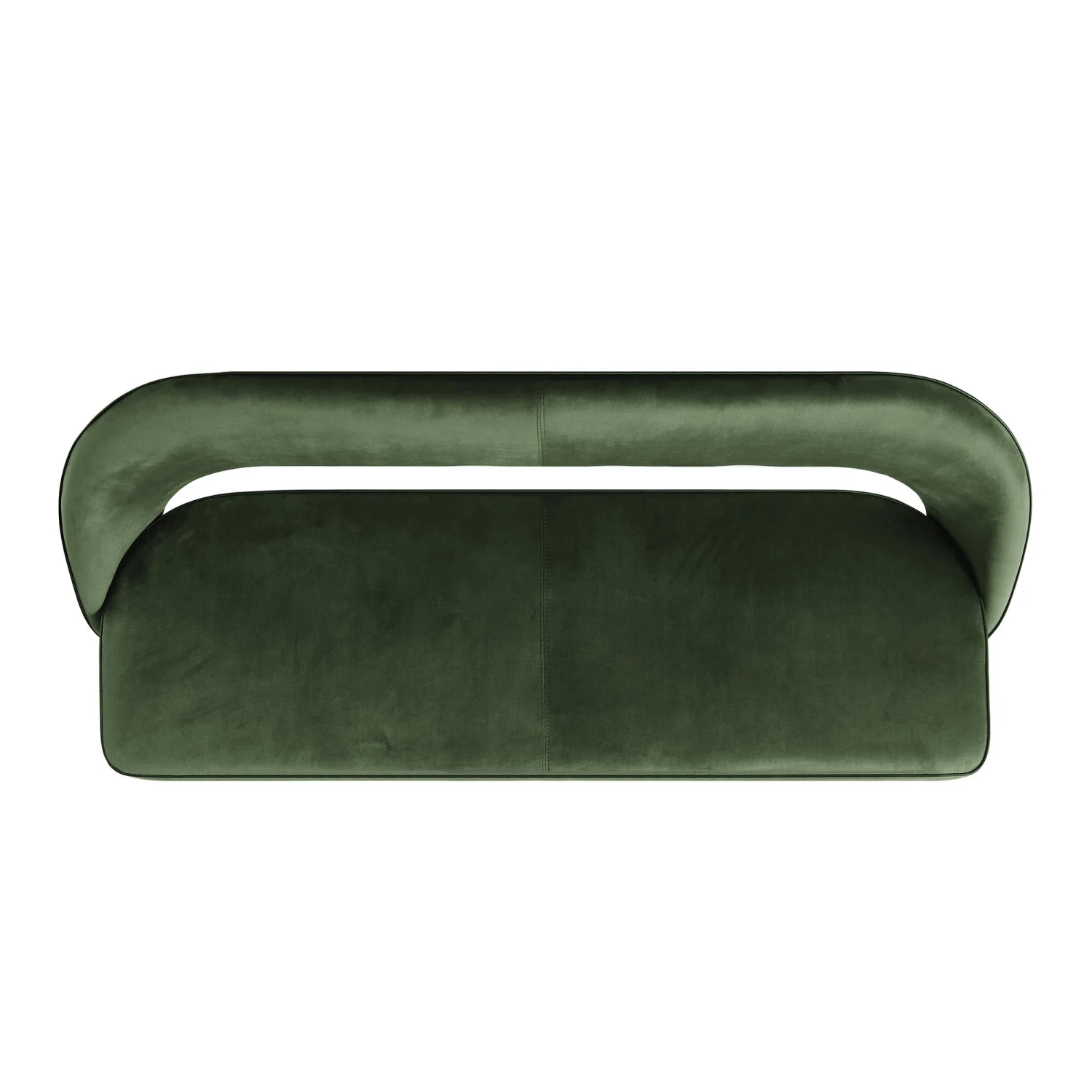 Oakley Dark Green Velvet Upholstered 3 Seater Dining Bench With Contrast Piping 6 Oakley Dark Green Velvet Upholstered 3 Seater Dining Bench With Contrast Piping - Image 6