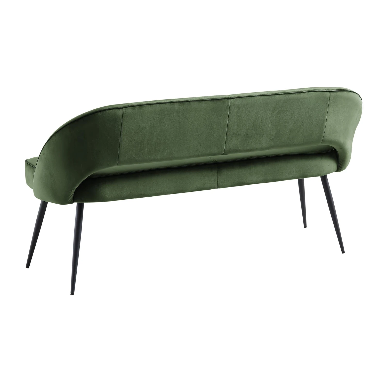 Oakley Dark Green Velvet Upholstered 3 Seater Dining Bench With Contrast Piping 8 Oakley Dark Green Velvet Upholstered 3 Seater Dining Bench With Contrast Piping - Image 8