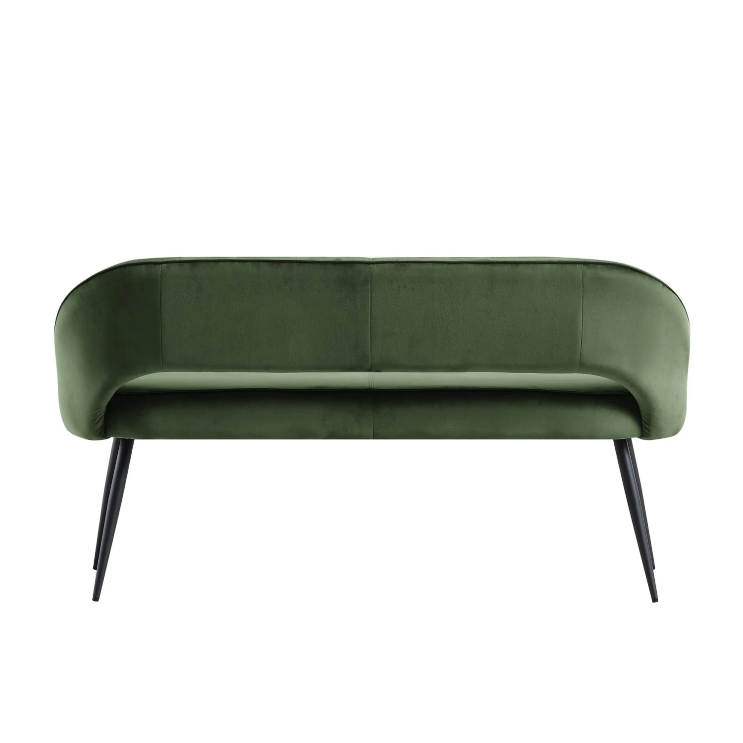 Oakley Dark Green Velvet Upholstered 3 Seater Dining Bench With Contrast Piping 9 Oakley Dark Green Velvet Upholstered 3 Seater Dining Bench With Contrast Piping - Image 9