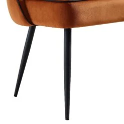 Oakley Orange Velvet Upholstered 3 Seater Dining Bench With Contrast Piping -Daals Store DCH 2147 ORANGE VEL detail1