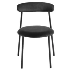 Donna Set Of 2 Charcoal Velvet Dining Chairs -Daals Store DCH 2149 CHARCOAL VEL 2P WB2