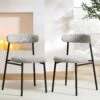 Donna Set Of 2 Light Grey Boucle Dining Chairs -Daals Store DCH 2149 GREY BOUCLE 2P main