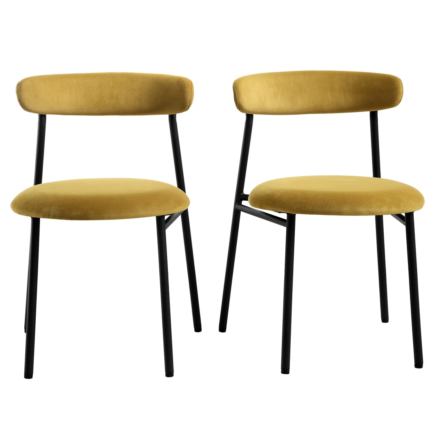 Donna Set Of 2 Mustard Yellow Velvet Dining Chairs 2 Donna Set Of 2 Mustard Yellow Velvet Dining Chairs - Image 2
