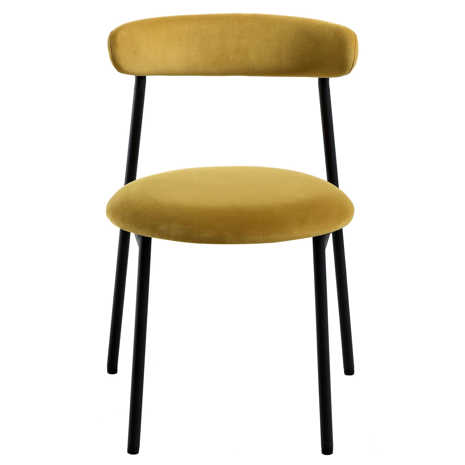 Donna Set Of 2 Mustard Yellow Velvet Dining Chairs 3 Donna Set Of 2 Mustard Yellow Velvet Dining Chairs - Image 3