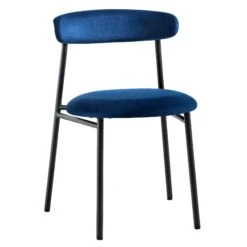 Donna Set Of 2 Navy Blue Velvet Dining Chairs -Daals Store DCH 2149 NAVY VEL 2P WB3