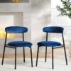 Donna Set Of 2 Navy Blue Velvet Dining Chairs -Daals Store DCH 2149 NAVY VEL 2P main