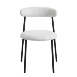 Donna Set Of 2 White Boucle Dining Chairs 13 Donna Set Of 2 White Boucle Dining Chairs -Daals Store DCH 2149 WHITE BOUCLE 2P WB2
