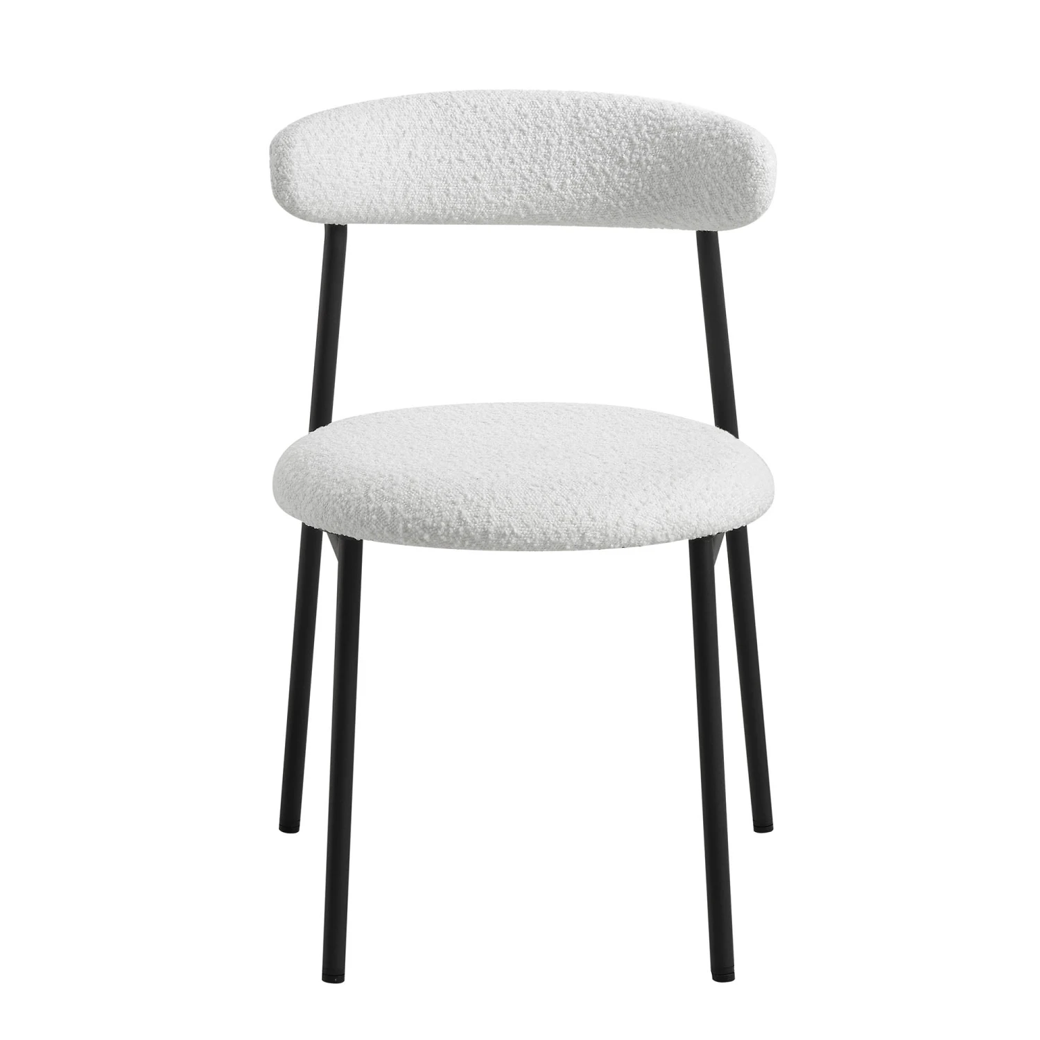 Donna Set Of 2 White Boucle Dining Chairs 3 Donna Set Of 2 White Boucle Dining Chairs - Image 3
