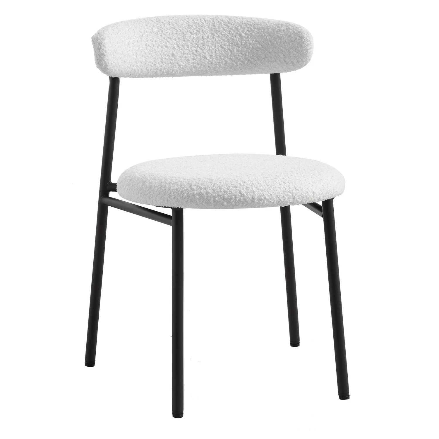 Donna Set Of 2 White Boucle Dining Chairs 5 Donna Set Of 2 White Boucle Dining Chairs - Image 5
