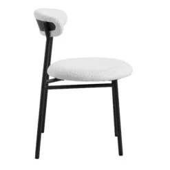 Donna Set Of 2 White Boucle Dining Chairs 16 Donna Set Of 2 White Boucle Dining Chairs -Daals Store DCH 2149 WHITE BOUCLE 2P WB4