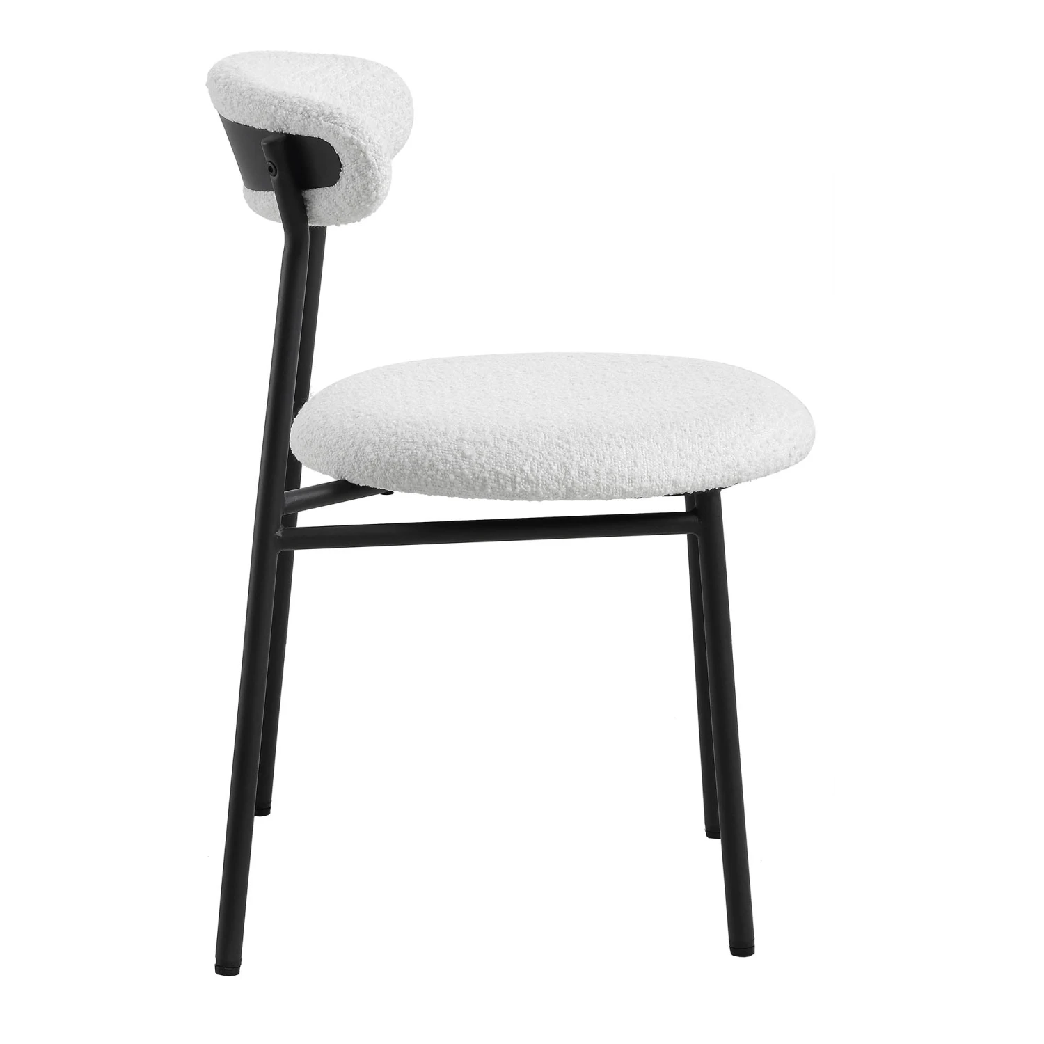 Donna Set Of 2 White Boucle Dining Chairs 6 Donna Set Of 2 White Boucle Dining Chairs - Image 6