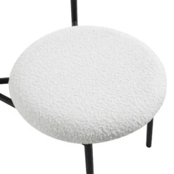 Donna Set Of 2 White Boucle Dining Chairs 19 Donna Set Of 2 White Boucle Dining Chairs -Daals Store DCH 2149 WHITE BOUCLE 2P detail2