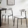 Donna Set Of 2 White Boucle Dining Chairs 22 Donna Set Of 2 White Boucle Dining Chairs -Daals Store DCH 2149 WHITE BOUCLE 2P main