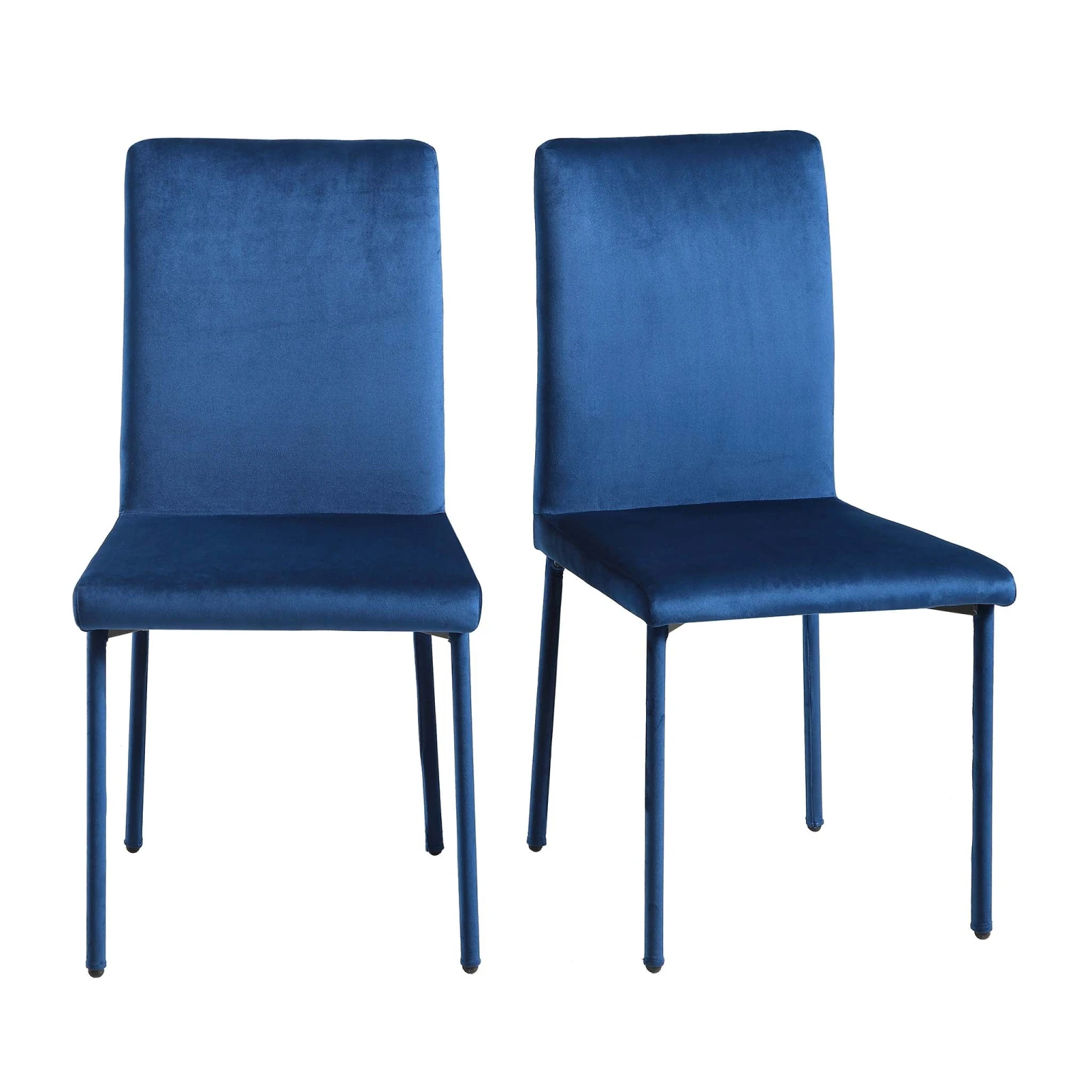 Fernie Set Of 2 Navy Blue Velvet Dining Chairs With Upholstered Legs 2 Fernie Set Of 2 Navy Blue Velvet Dining Chairs With Upholstered Legs - Image 2