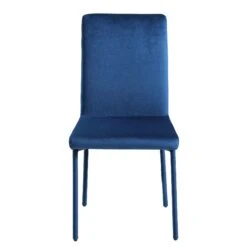 Fernie Set Of 2 Navy Blue Velvet Dining Chairs With Upholstered Legs 13 Fernie Set Of 2 Navy Blue Velvet Dining Chairs With Upholstered Legs -Daals Store DCH 2151 NAVY VEL 2P WB2