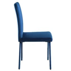 Fernie Set Of 2 Navy Blue Velvet Dining Chairs With Upholstered Legs 16 Fernie Set Of 2 Navy Blue Velvet Dining Chairs With Upholstered Legs -Daals Store DCH 2151 NAVY VEL 2P WB4
