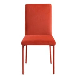 Fernie Ochre Burnt Orange Velvet Dining Chairs (Set of 2) – Fully Upholstered Seamless Modern High Back Design -Daals Store DCH 2151 OCHRE VEL 2P WB2