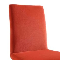 Fernie Ochre Burnt Orange Velvet Dining Chairs (Set of 2) – Fully Upholstered Seamless Modern High Back Design -Daals Store DCH 2151 OCHRE VEL 2P detail1