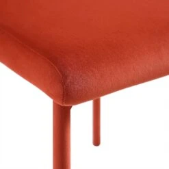 Fernie Ochre Burnt Orange Velvet Dining Chairs (Set of 2) – Fully Upholstered Seamless Modern High Back Design -Daals Store DCH 2151 OCHRE VEL 2P detail3