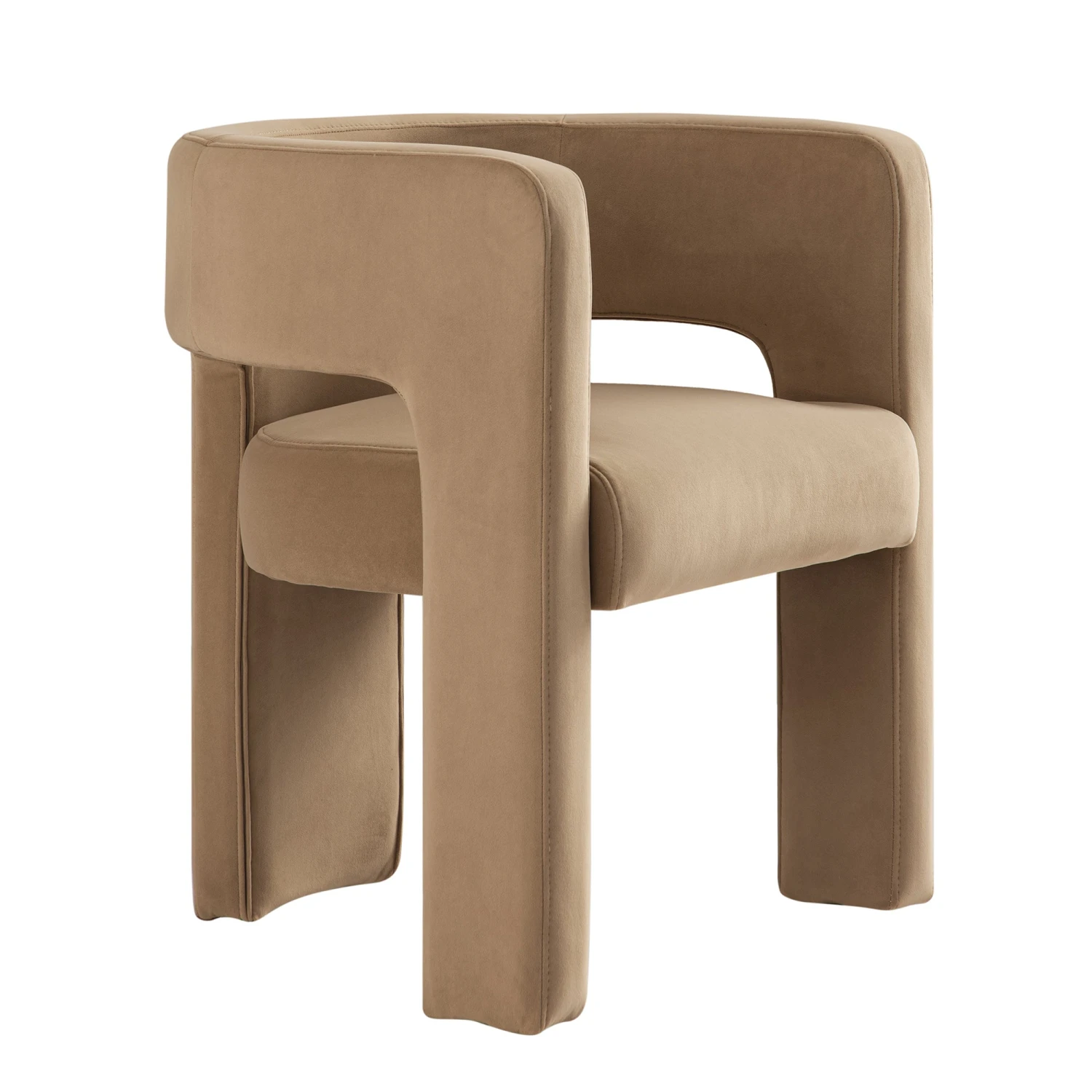 Greenwich Camel Velvet Dining Chair 4 Greenwich Camel Velvet Dining Chair - Image 4