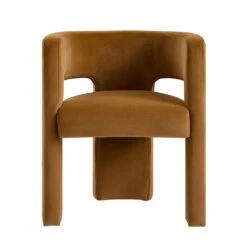 Greenwich Cinnamon Velvet Curved Back Dining Chair β Earthy Orange Accent Seat 21 Greenwich Cinnamon Velvet Curved Back Dining Chair β Earthy Orange Accent Seat -Daals Store DCH 2159 CMON VEL WB1