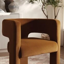 Greenwich Cinnamon Velvet Curved Back Dining Chair β Earthy Orange Accent Seat 18 Greenwich Cinnamon Velvet Curved Back Dining Chair β Earthy Orange Accent Seat -Daals Store DCH 2159 CMON VEL scene3