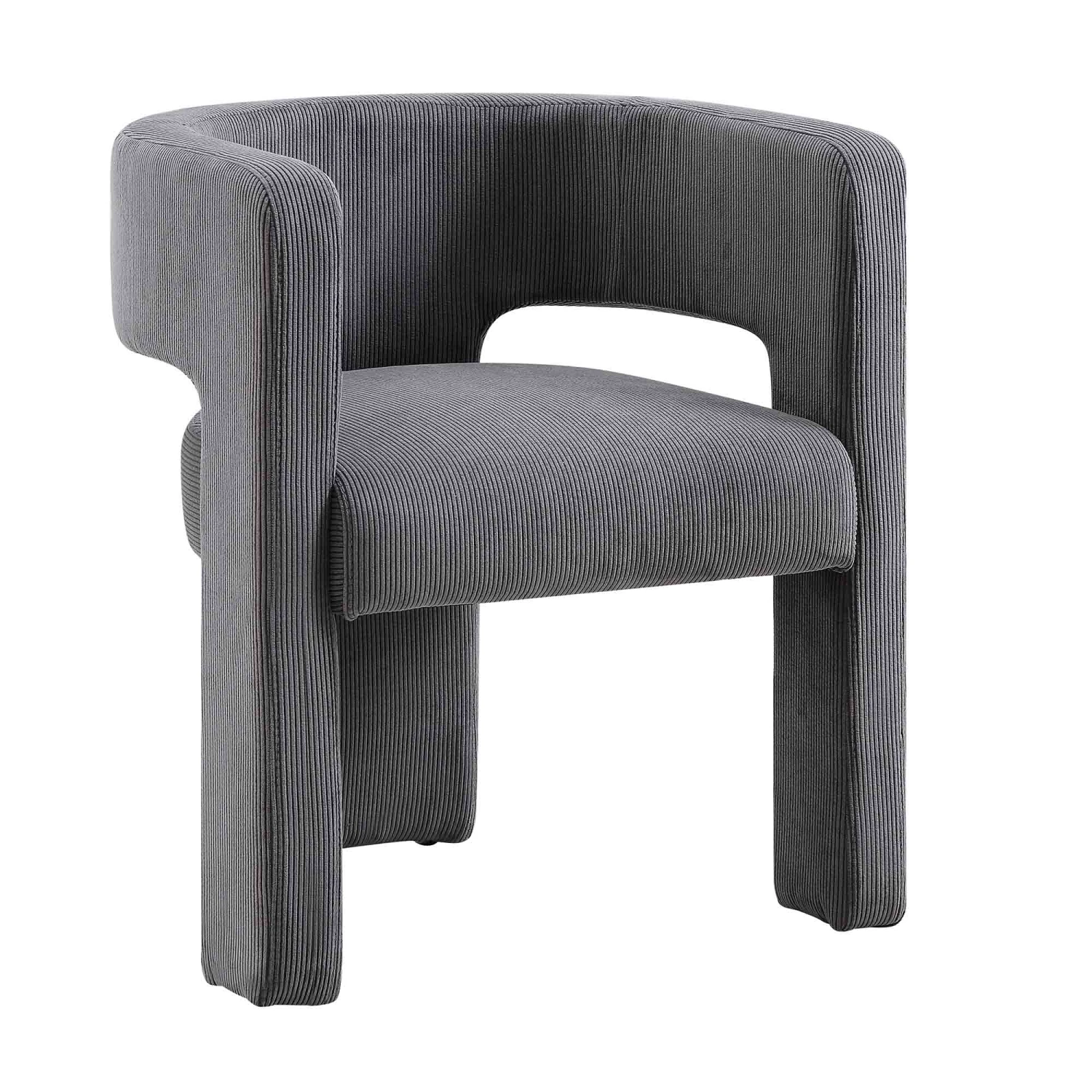 Greenwich Medium Grey Corduroy Dining Chair β Curved Backrest Modern Accent Chair 4 Greenwich Medium Grey Corduroy Dining Chair β Curved Backrest Modern Accent Chair - Image 4