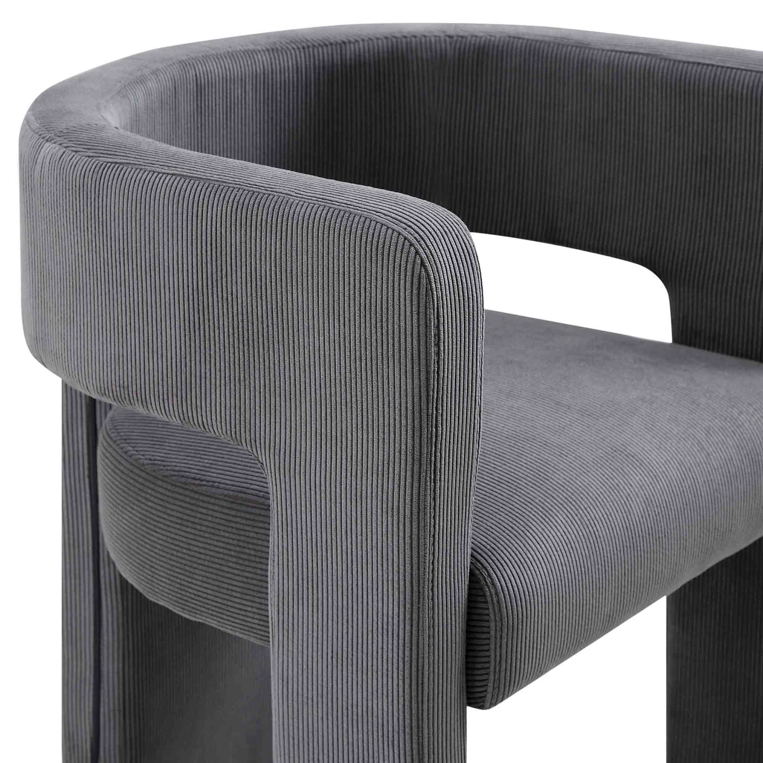 Greenwich Medium Grey Corduroy Dining Chair β Curved Backrest Modern Accent Chair 9 Greenwich Medium Grey Corduroy Dining Chair β Curved Backrest Modern Accent Chair - Image 9