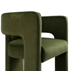 Greenwich Moss Green Velvet Dining Chair – Curved Backrest Contemporary Accent Chair -Daals Store DCH 2159 MOSS VEL detail1