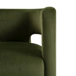 Greenwich Moss Green Velvet Dining Chair – Curved Backrest Contemporary Accent Chair -Daals Store DCH 2159 MOSS VEL detail2