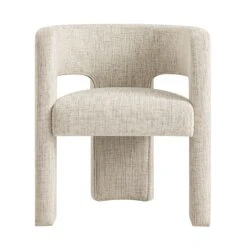 Greenwich Oatmeal & Beige Woven Textured Fabric Dining Chair β Curved Back Modern Accent Seat 22 Greenwich Oatmeal & Beige Woven Textured Fabric Dining Chair β Curved Back Modern Accent Seat -Daals Store DCH 2159 OAT WOV WB1