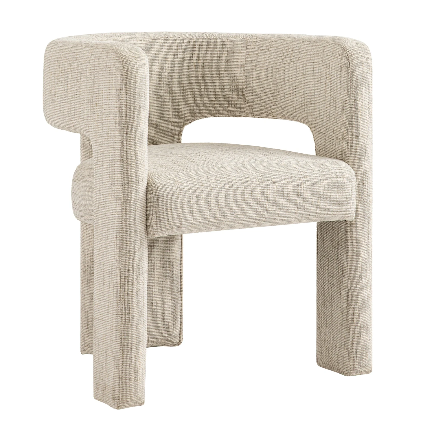 Greenwich Oatmeal & Beige Woven Textured Fabric Dining Chair β Curved Back Modern Accent Seat 8 Greenwich Oatmeal & Beige Woven Textured Fabric Dining Chair β Curved Back Modern Accent Seat - Image 8