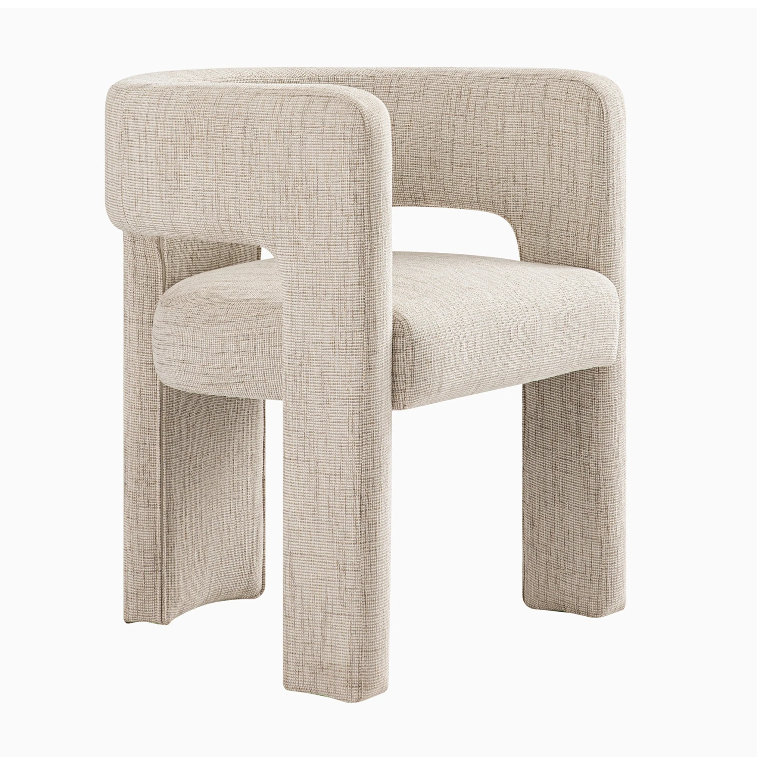 Greenwich Oatmeal & Beige Woven Textured Fabric Dining Chair β Curved Back Modern Accent Seat 10 Greenwich Oatmeal & Beige Woven Textured Fabric Dining Chair β Curved Back Modern Accent Seat - Image 10