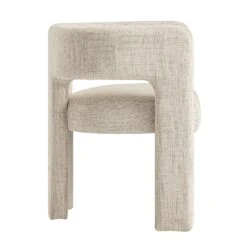 Greenwich Oatmeal & Beige Woven Textured Fabric Dining Chair β Curved Back Modern Accent Seat 26 Greenwich Oatmeal & Beige Woven Textured Fabric Dining Chair β Curved Back Modern Accent Seat -Daals Store DCH 2159 OAT WOV WB4
