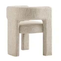 Greenwich Oatmeal & Beige Woven Textured Fabric Dining Chair β Curved Back Modern Accent Seat 27 Greenwich Oatmeal & Beige Woven Textured Fabric Dining Chair β Curved Back Modern Accent Seat -Daals Store DCH 2159 OAT WOV WB5