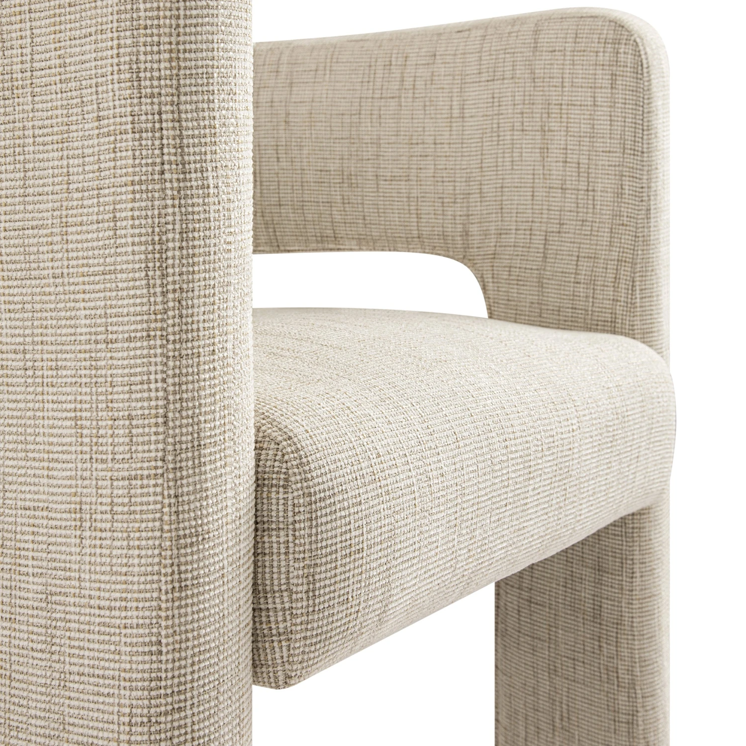 Greenwich Oatmeal & Beige Woven Textured Fabric Dining Chair β Curved Back Modern Accent Seat 15 Greenwich Oatmeal & Beige Woven Textured Fabric Dining Chair β Curved Back Modern Accent Seat - Image 15