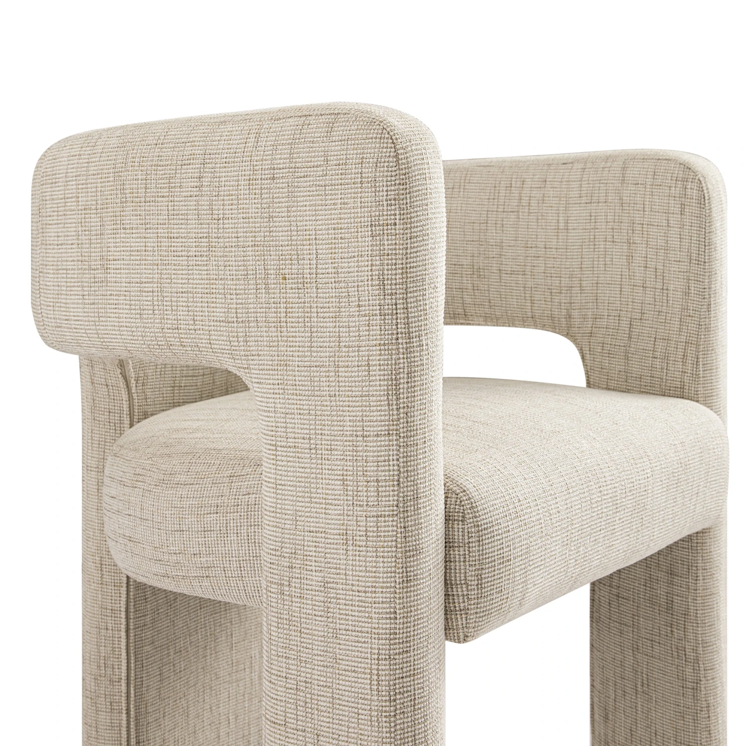 Greenwich Oatmeal & Beige Woven Textured Fabric Dining Chair β Curved Back Modern Accent Seat 16 Greenwich Oatmeal & Beige Woven Textured Fabric Dining Chair β Curved Back Modern Accent Seat - Image 16