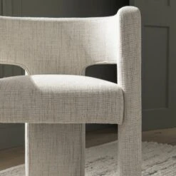 Greenwich Oatmeal & Beige Woven Textured Fabric Dining Chair β Curved Back Modern Accent Seat 21 Greenwich Oatmeal & Beige Woven Textured Fabric Dining Chair β Curved Back Modern Accent Seat -Daals Store DCH 2159 OAT WOV scene5