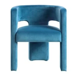 Greenwich Air Force Blue Velvet Dining Chair -Daals Store DCH 2159 PETROL VEL WB1