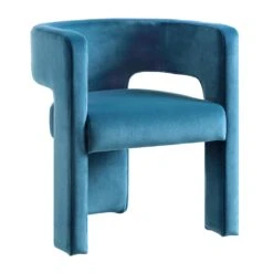 Greenwich Air Force Blue Velvet Dining Chair -Daals Store DCH 2159 PETROL VEL WB2